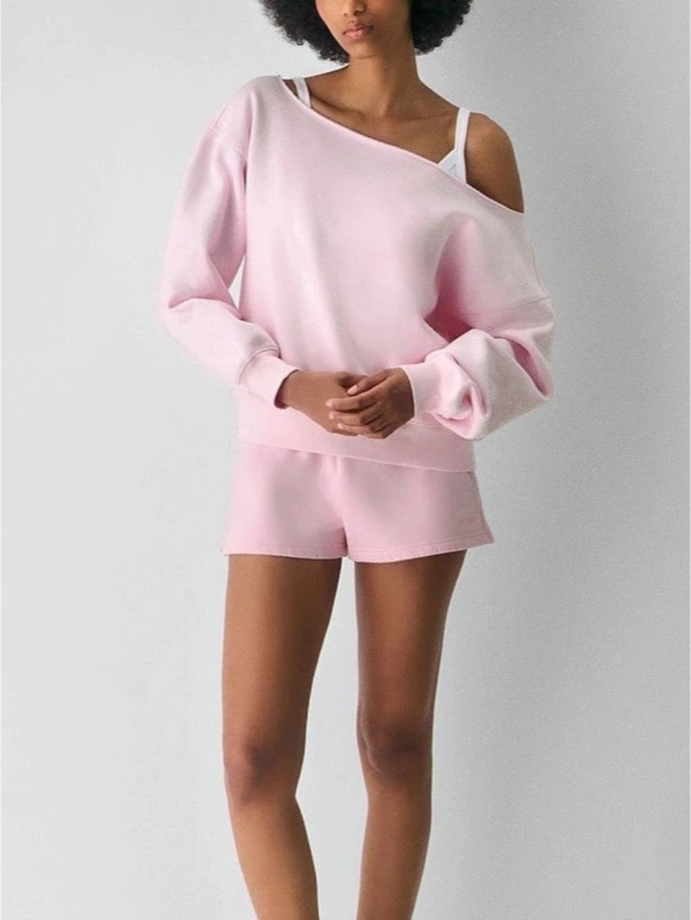 Aritzia Cozy Sweatfleece BF Off-Shoulder Sweatshirt - M